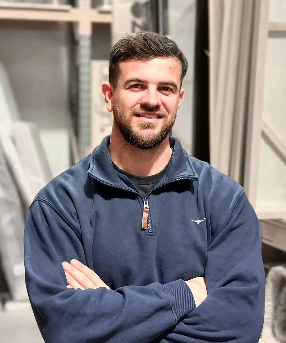 Tim Clarke, director of Staged Right Co, in the factory.